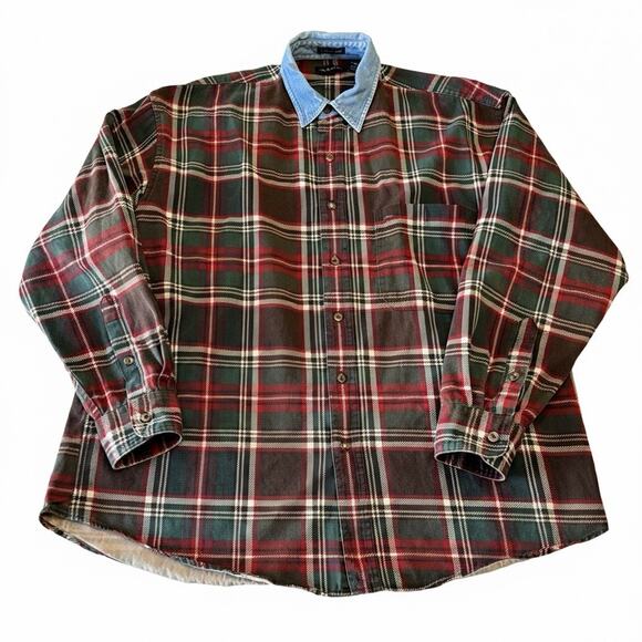 Gant Other - Vintage Gant Flannel Plaid Button Down Up Shirt Large Mens Chelsea Twill Brown